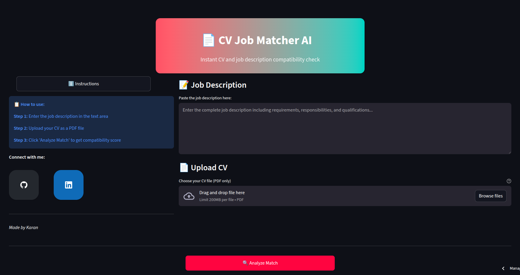 CV Job Matcher AI